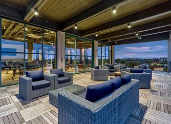 Sky deck with seating and fire pit